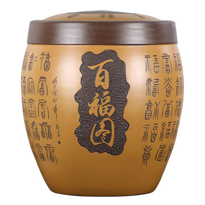 原矿紫砂米缸防潮防虫密封家用米桶面桶杂粮大米大中小储存罐