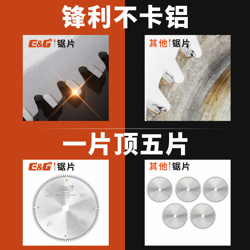 进口工业级10/12/14寸255/355/450切铝合金锯片120齿用锯铝机专用