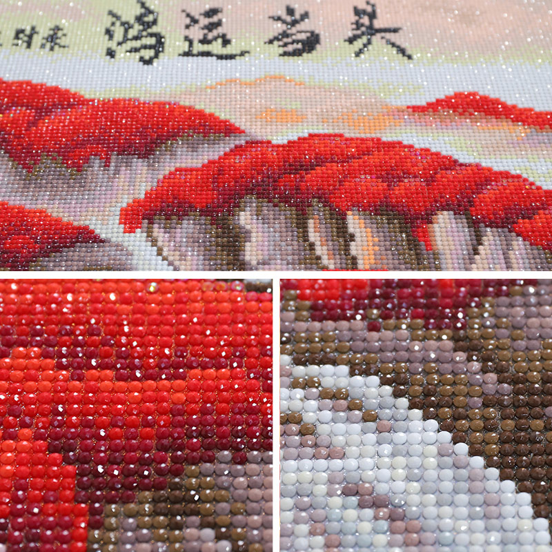 5D钻石画满钻新款十字绣客厅山水画鸿运当头流水生财2021年砖石