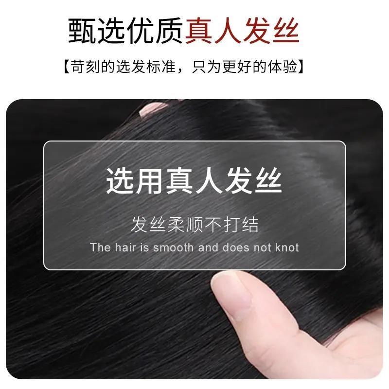 幽梦璃假发女短发真发全真人发妈女士全头套中老年短卷发发套自然