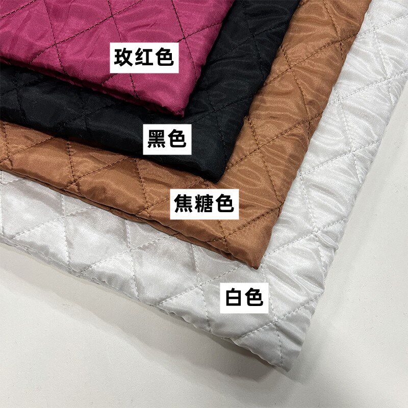 秋冬桑蚕丝絮片内衬里料纯真丝夹棉绗缝布料里布内胆里衬保暖面料