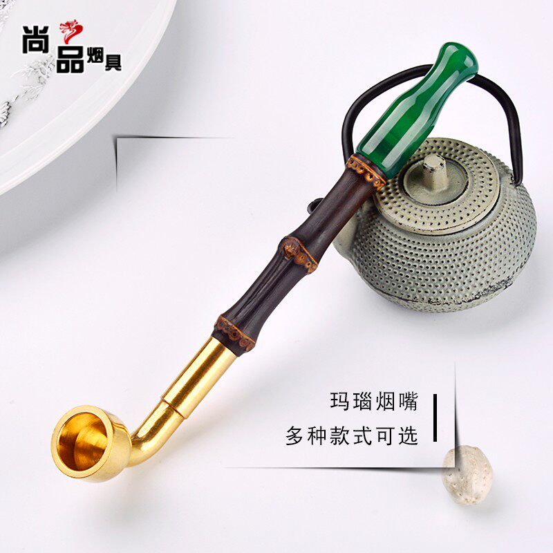 老式竹根烟斗男士干烟壶手工紫竹烟草杆叶卷烟嘴过滤嘴吸烟壶