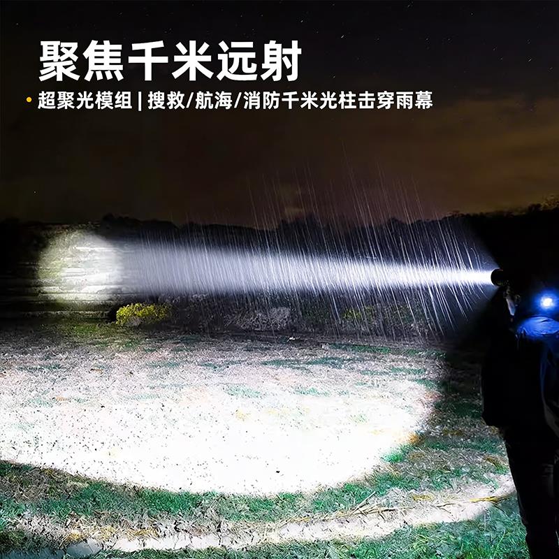 微笑鲨头灯头戴式强光可充电超亮超长续航手电筒钓鱼专用夜钓新款