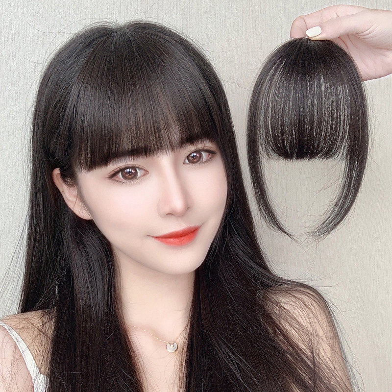 真发假刘海女漫画刘海自然前额隐形无痕发际线一刀切齐刘海假发片