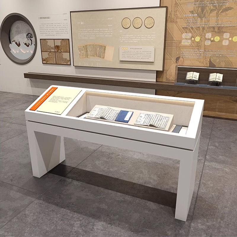 博物馆展柜文物字画古籍玻璃展示柜展厅资料文献斜面玻璃陈列柜台