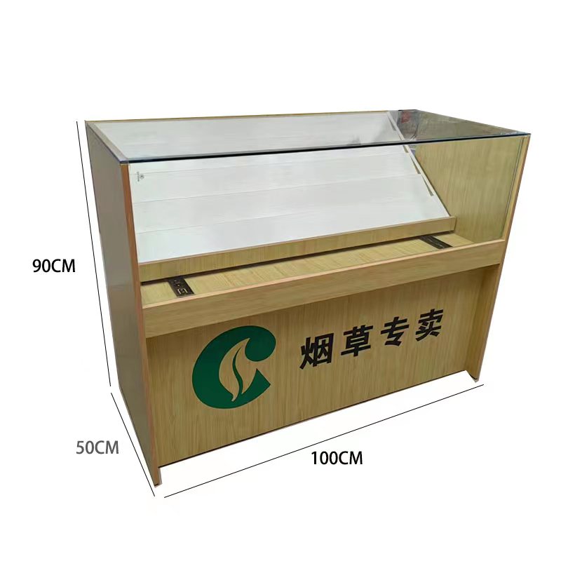 新款便利店木质烟柜玻璃展示柜带收银一体组合多功能香烟柜台移动