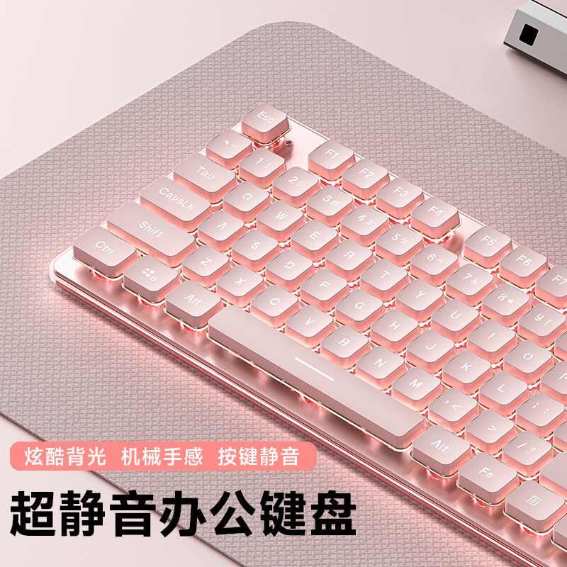静音键盘机械手感有线台式电脑笔记本女生办公打字专用鼠标套装L1