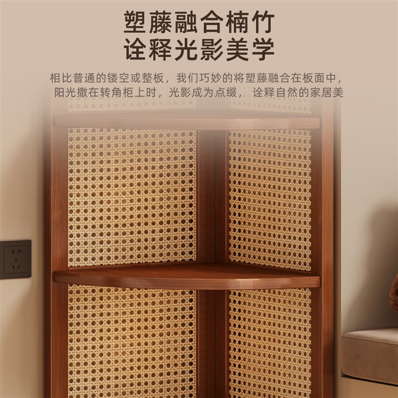 转角置物架卧室落地家用墙角三角形架子客厅拐角多层收纳扇形角柜