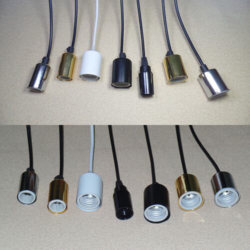 E27陶瓷耐高温E14小螺口灯头灯座爱迪生复古吊线改装灯具配件DIY