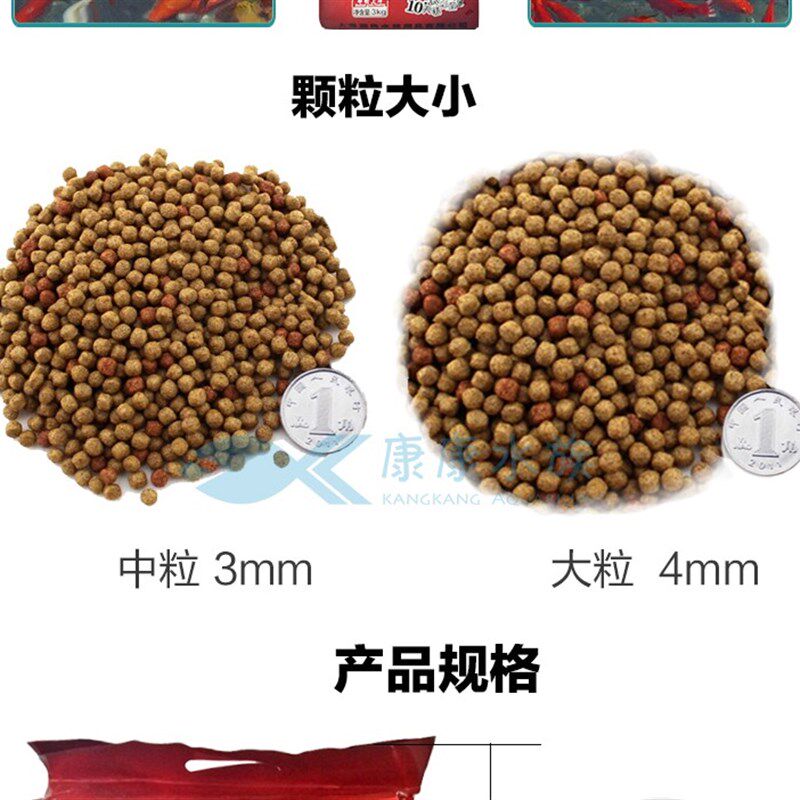 润色水族鱼缸锦鲤鱼池能量增艳专用鱼食育成饲料鱼粮鱼饲料小颗粒