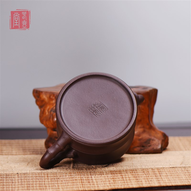 春壶堂原矿紫砂紫泥竹段家用小容量明式功夫茶具茶壶