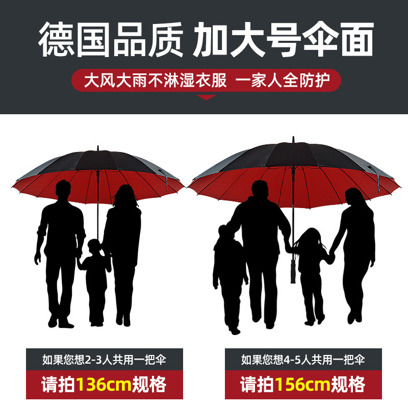 32骨长柄伞抗风暴雨伞定制自动超大号雨伞双人伞三人特大加固家用