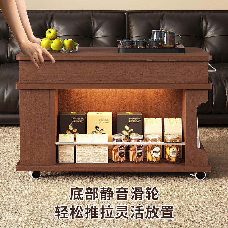 可升降茶几移动沙发边几边柜小户型折叠茶几客厅推车创意床头边桌