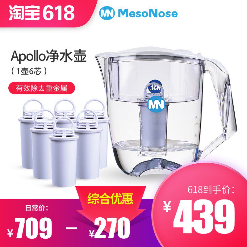 MesoNose美索诺斯水壶家用滤水壶净水杯滤水器便携式NSF认证3.5L