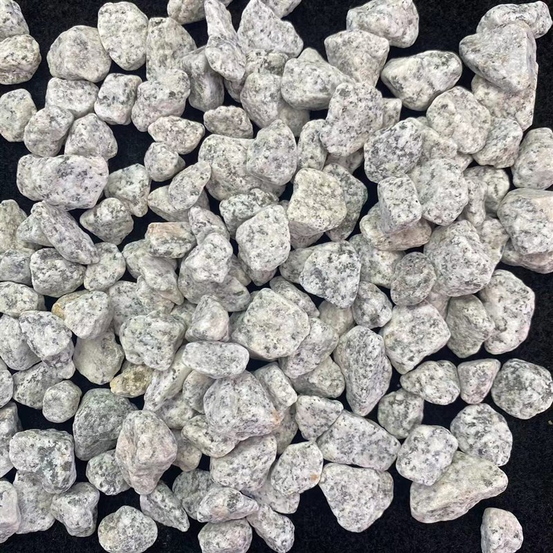 50斤黑白点芝麻灰鹅卵石花岗岩黑色碎石子芝麻白色石子枯山水造景