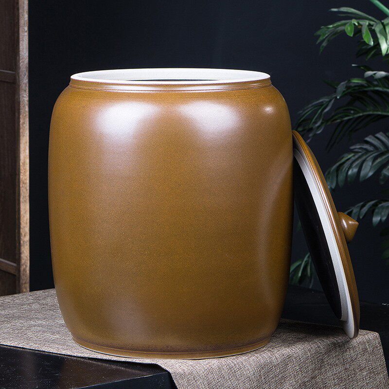 景德镇瓷器米缸水缸茶叶缸储物罐15斤20斤30斤50斤带盖防潮防虫