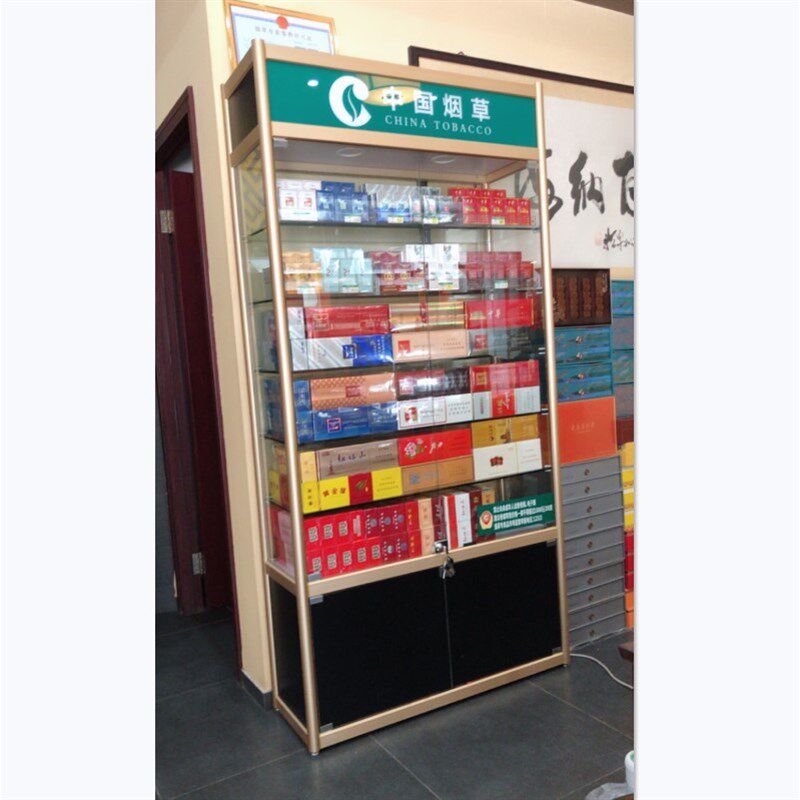 便利店超市钢化玻璃烟柜展示柜烟酒展柜架商场香菸酒柜货架陈列架