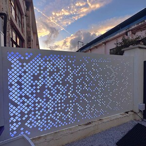 庭院景观墙 星空背景墙铝艺庭院屏风隔断 室外造景灯光氛围感灯箱
