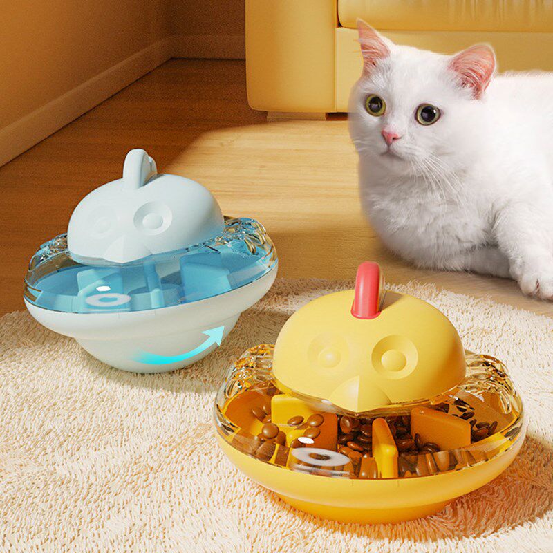 猫咪不倒翁漏食器喂食碗益智逗猫棒玩具球狗狗耐咬自嗨解闷慢食盒