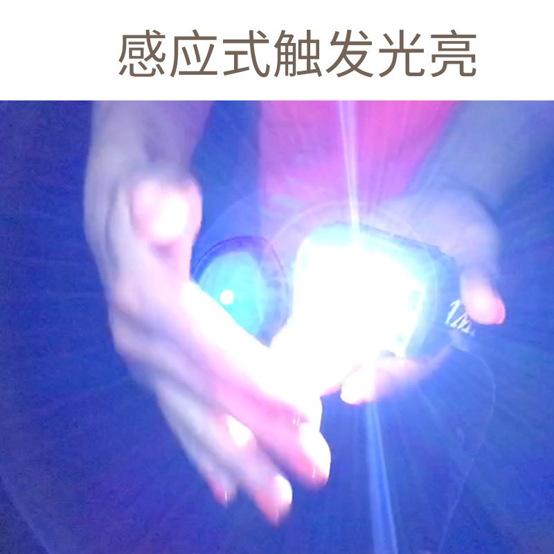 户外感应轻头灯登山徒步USB锂电池可充电露营LED头戴式手电筒防水