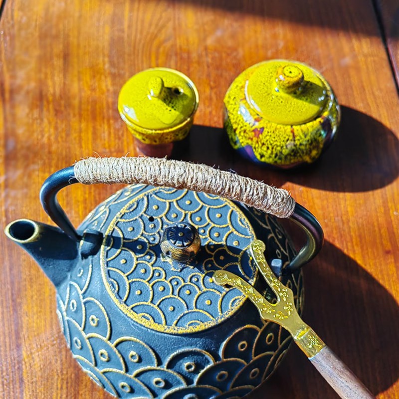 好客山东 铜钱铁壶煮茶器茶炉铸铁壶泡茶壶专用煮茶烧水壶铁茶壶