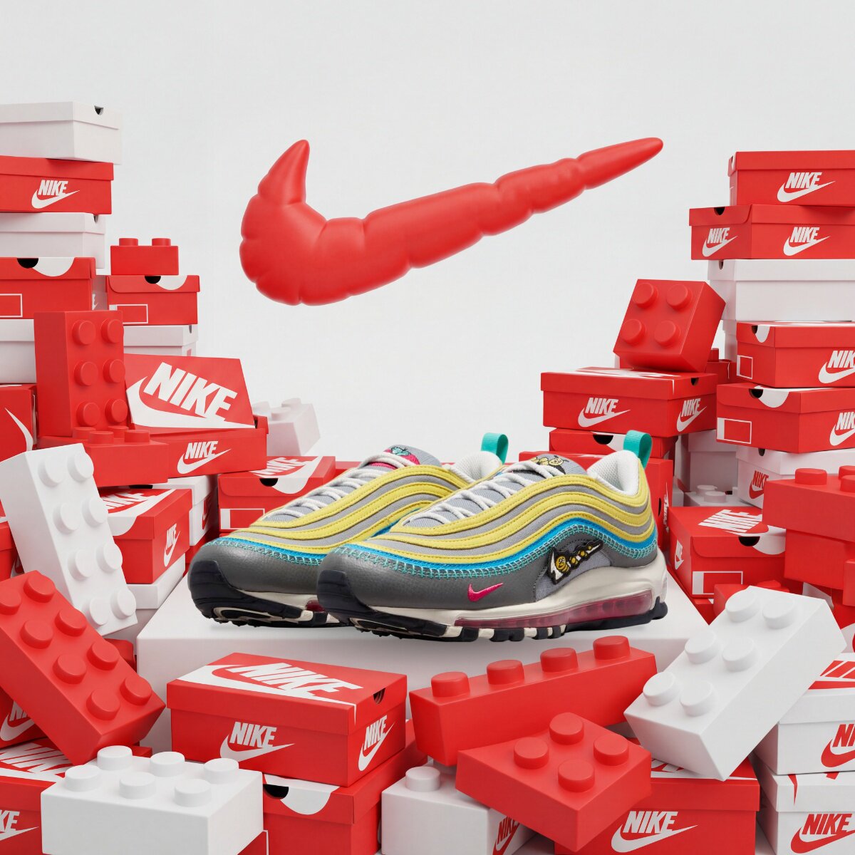 NIKE AIR MAX 97耐克复古低帮休闲跑步鞋男款灰黄色DH4759-001