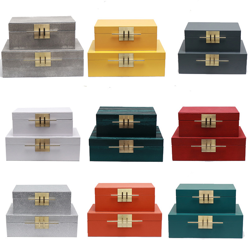 新中式古风首饰盒极简饰品收纳盒摆件中国风家居样板房间软装饰品