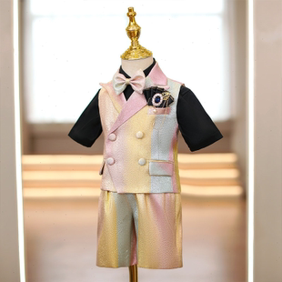 男童西装套装2024新款夏季儿童花童礼服比赛朗诵主持人服装演出服