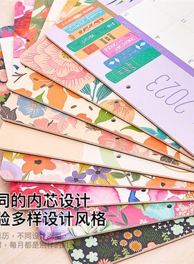 莱恩纸品2023-2024年英文桌历大版台历桌面日历垫工作记事大号商