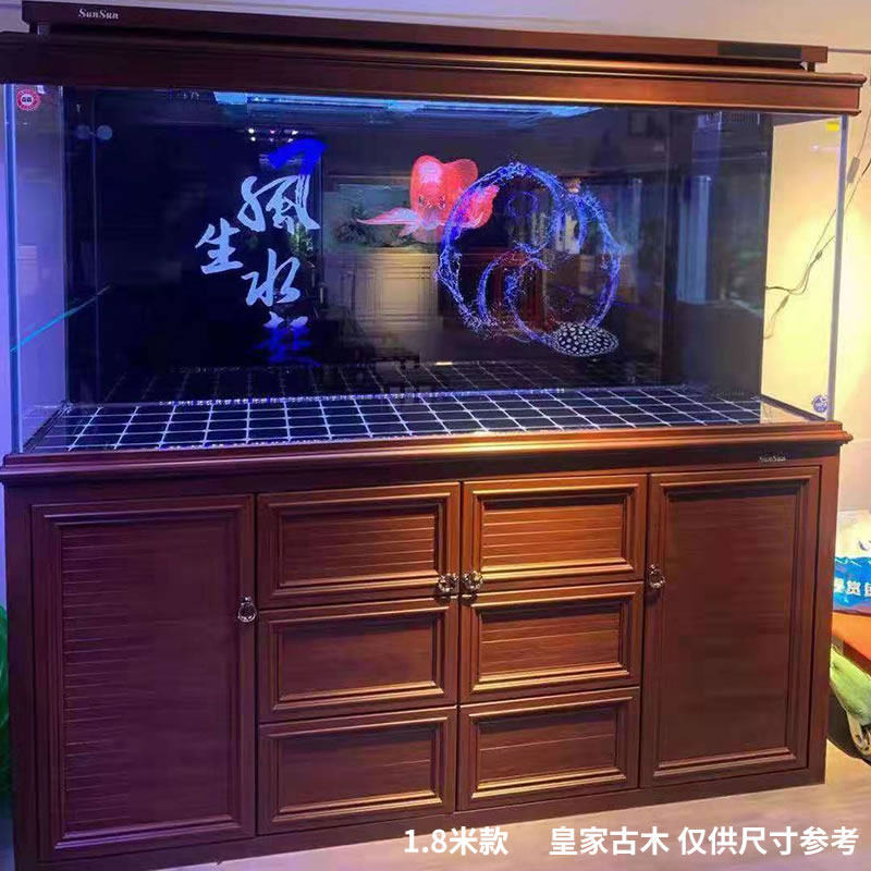 2021年新款森森鱼缸大型客厅超白玻璃水族箱底过滤龙鱼缸免换水