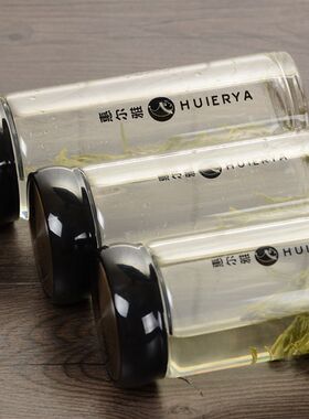 惠尔雅单双层玻璃杯大肚泡茶杯茶缸子带盖办公防漏男女水杯大容量