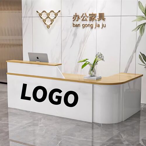 前台桌接待台吧台收银台服务台柜台圆弧店铺小型水果店超市美容院