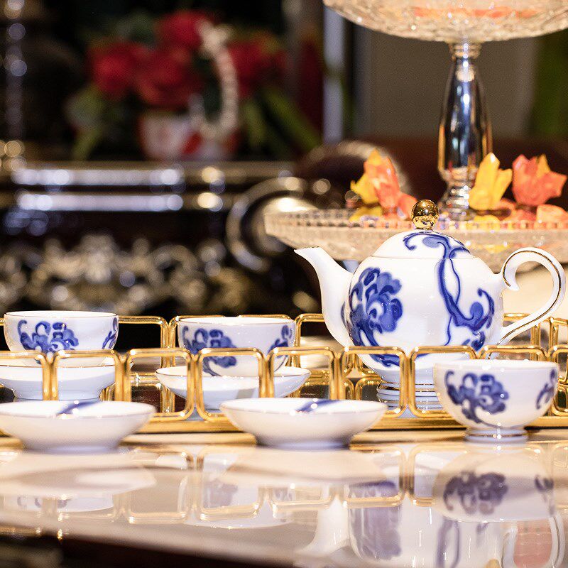 康普诗 新品 欧式茶具套装景德镇高白瓷英式下午茶咖啡具高档奢华