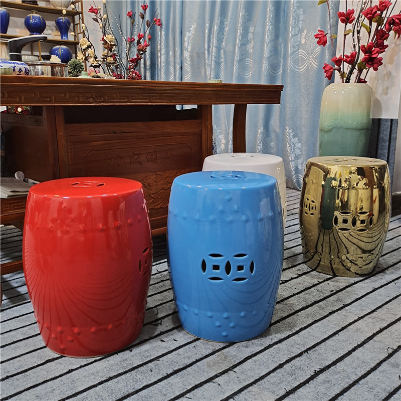陶瓷凳子景德镇瓷器鼓墩家居摆饰凉凳欧式坐具大号圆凳浴凳换鞋凳