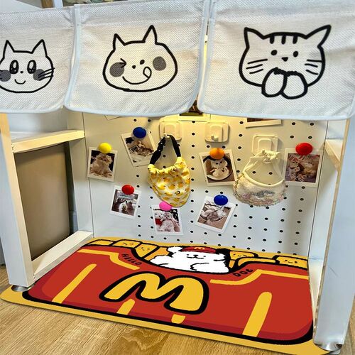 可爱卡通猫咪宠物碗垫皮革餐垫免洗防水防油防滑狗狗宠物通用地垫