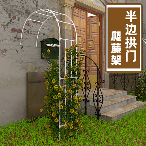 园之助半边拱门花架月季靠墙户外室内庭院创意拱形花园阳台爬藤架