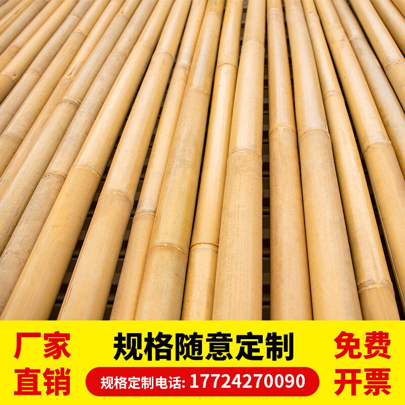 碳化防腐粗细竹竿2 3 4 5米长小竹子杆隔断瘦空栅栏围栏篱笆