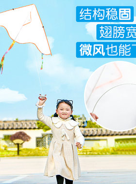 空白风筝diy材料包白色手工儿童微风易飞幼儿园绘画涂鸦手绘小