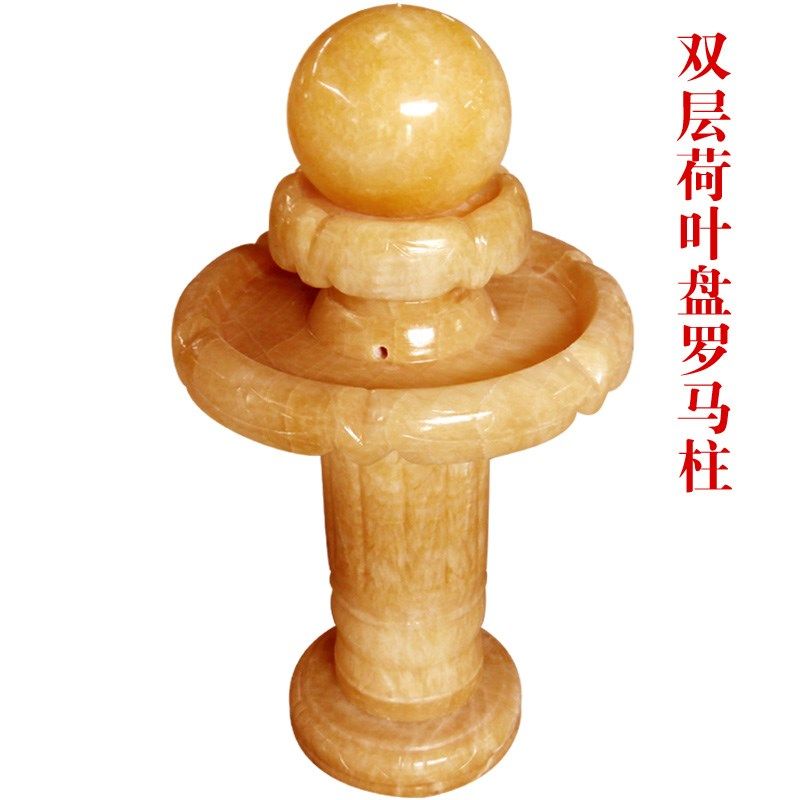 经济型风水轮风水球双层龙柱流水喷泉大款落地石雕风水球现代摆件