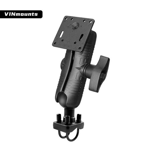 工控机显控U型抱箍支架2.25叉车工程车VESA75x75工业电脑支架