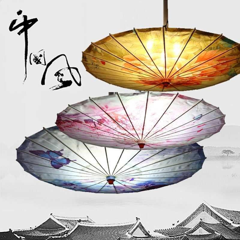 中国风伞灯油纸伞吊灯手工古典创意中式个性餐厅酒店会农家乐灯具