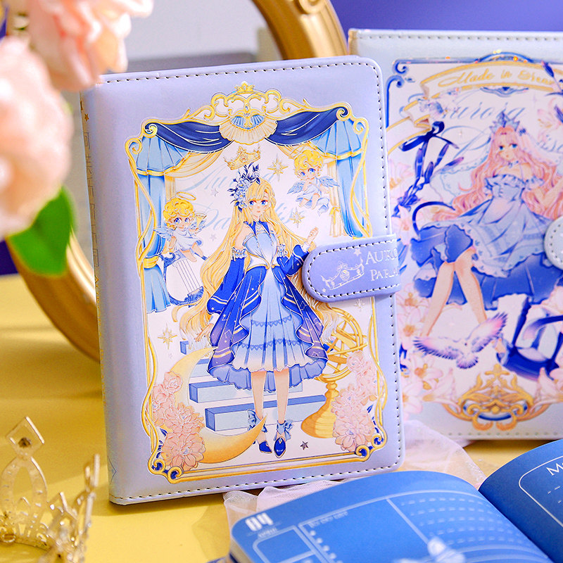 b6复古油画封面磁扣本彩页插画手账本个性创意精美文艺学生用笔记