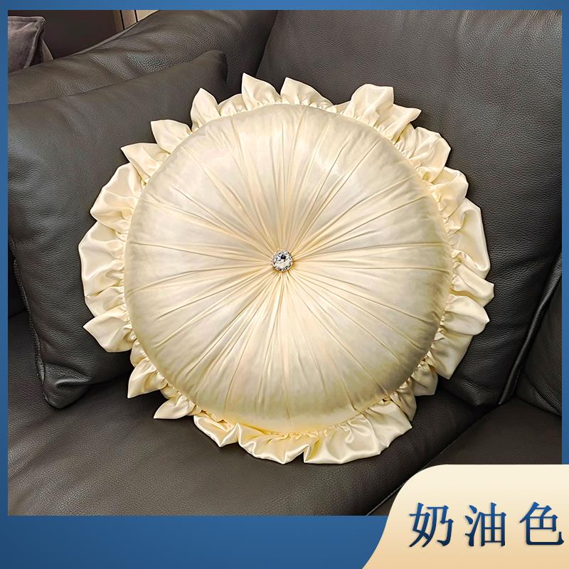 纺丝圆枕欧式抱枕高档南瓜枕沙发靠垫多色北欧百搭靠包含芯包邮