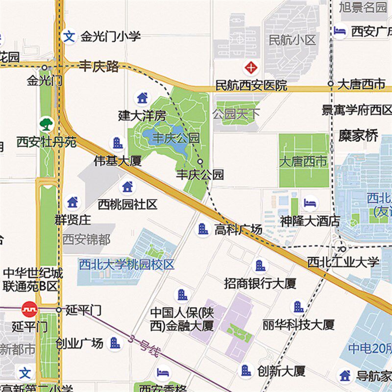 2021新款西安市城区地图办公室挂图高清防水墙壁装饰实物推荐定制