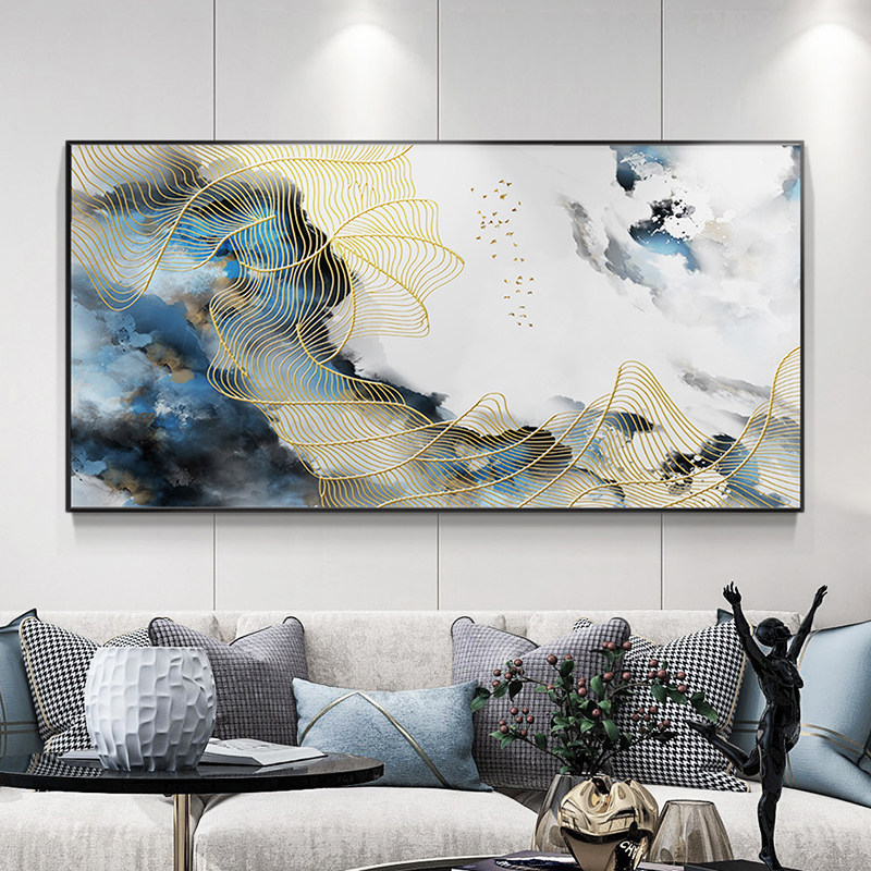纯手绘欧式客厅油画 画轻奢抽象挂画 画美式沙发背景墙壁画 画艺