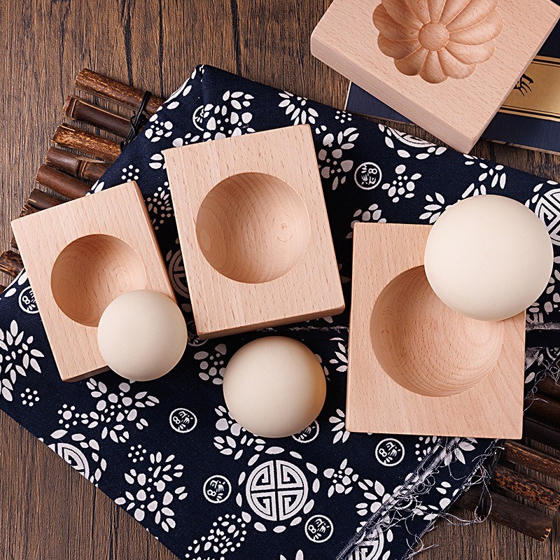 手工榉木加深大号实木馒头模具家用包子豆沙青团糍粑糕点快压烘焙