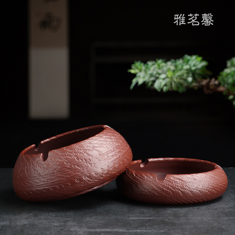 潮州雅茗馨林卫东各名师朱泥纯手工手拉朱泥铰泥干泡茶盘纯烟灰缸