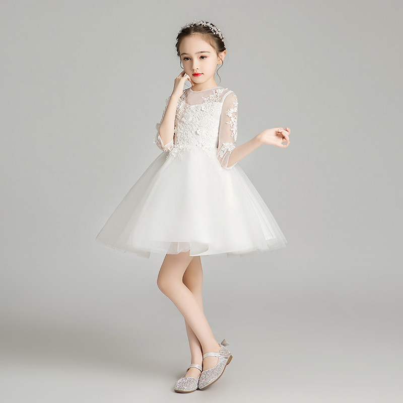 儿童礼服女童公主裙小孩花童婚纱周岁生日主持人舞台钢琴演奏高端