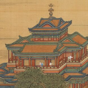 清院本唐岱孙祜沈源周鲲丁观鹏新丰图玄关客厅办公室装 饰画卷轴画