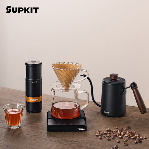 SUPKIT手冲咖啡壶套装手摇家用小型咖啡豆研磨器具全套咖啡机套装
